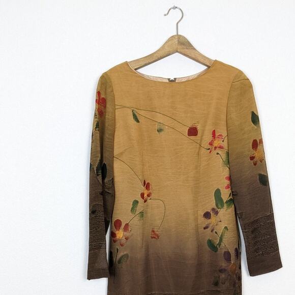 Vintage Jeffery And Dara Polyester Floral Ombre Dress Size 6 - Picture 4 of 8